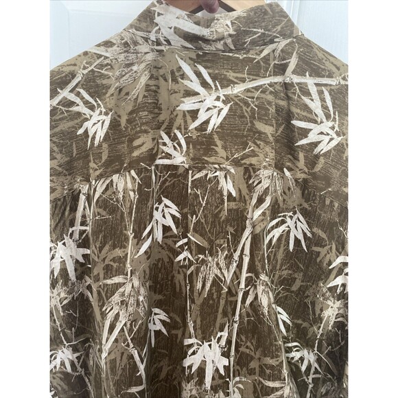 Harbor Bay 2xl Shirt Button Up Collared Short Sleeve Hawaiian Summer Camo Brown - Picture 8 of 9